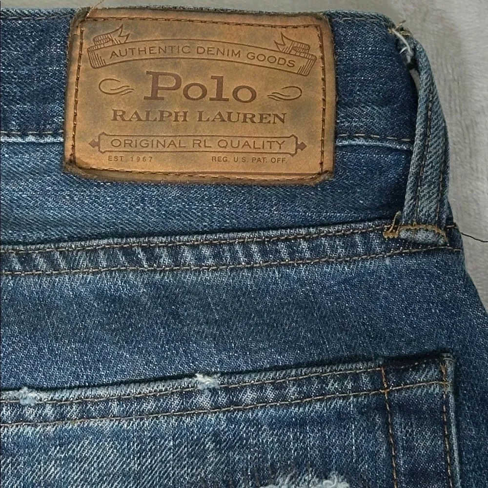 Ralph Lauren Classic Blue Distressed Denim Jeans